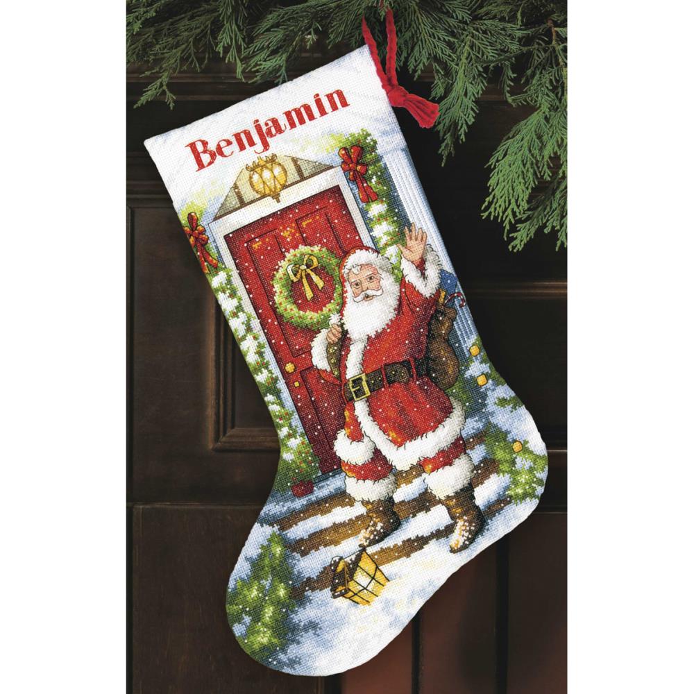 (image for) Gold Collection Welcome Santa Stocking Counted Cross Stitch
